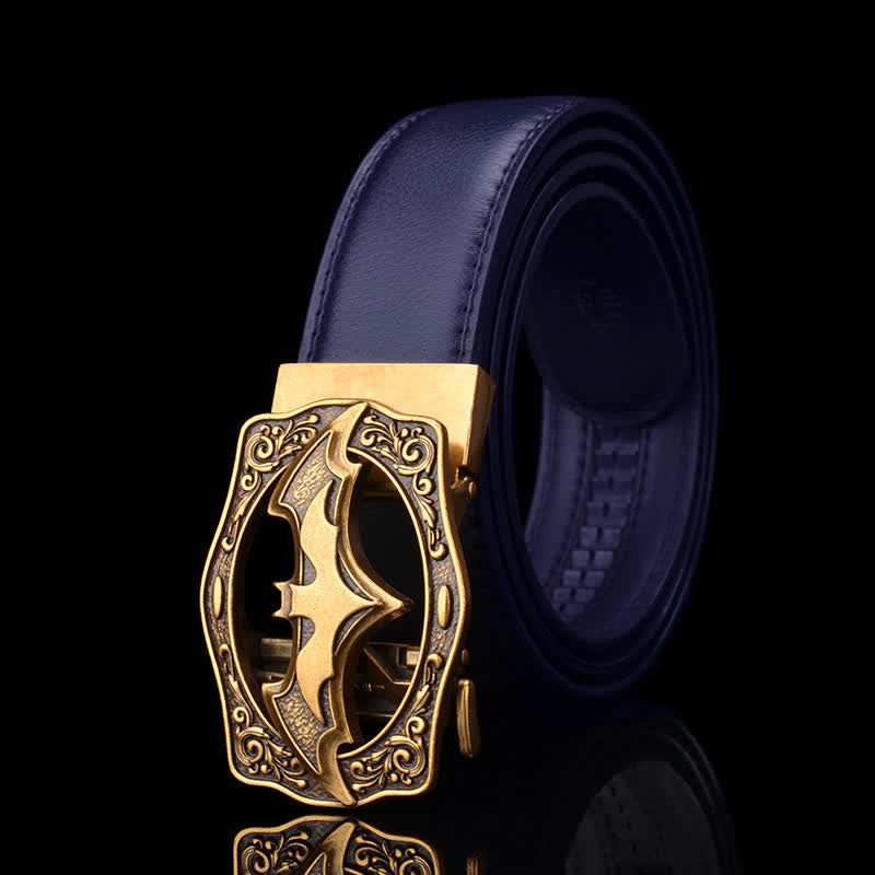 Cintura in pelle con fibbia Bat Hollow da uomo