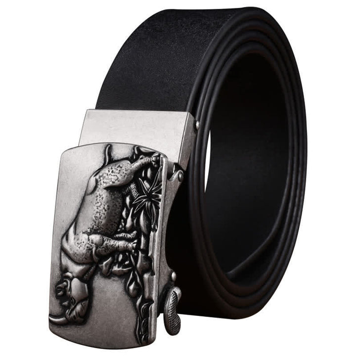 Cintura in pelle con fibbia automatica da uomo in piedi Rhino Business - Argento - 46 - image 6