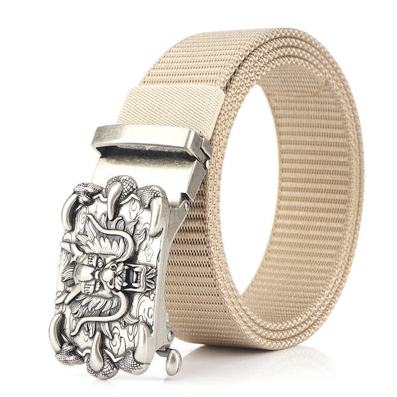 Cintura in nylon con decorazione drago casual da uomo