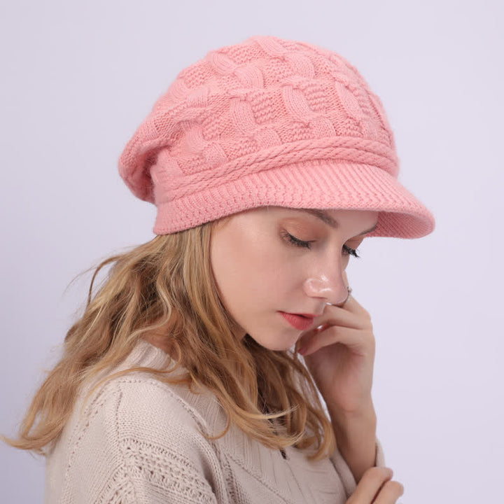 Cappello con visiera e fodera soffice e soffice da donna