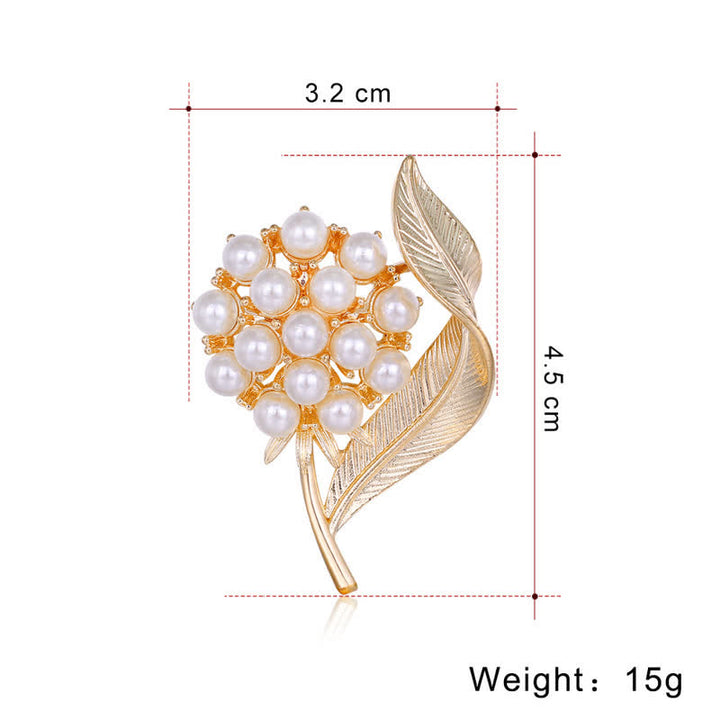 Spilla da donna con perle e fiori freschi - image 5