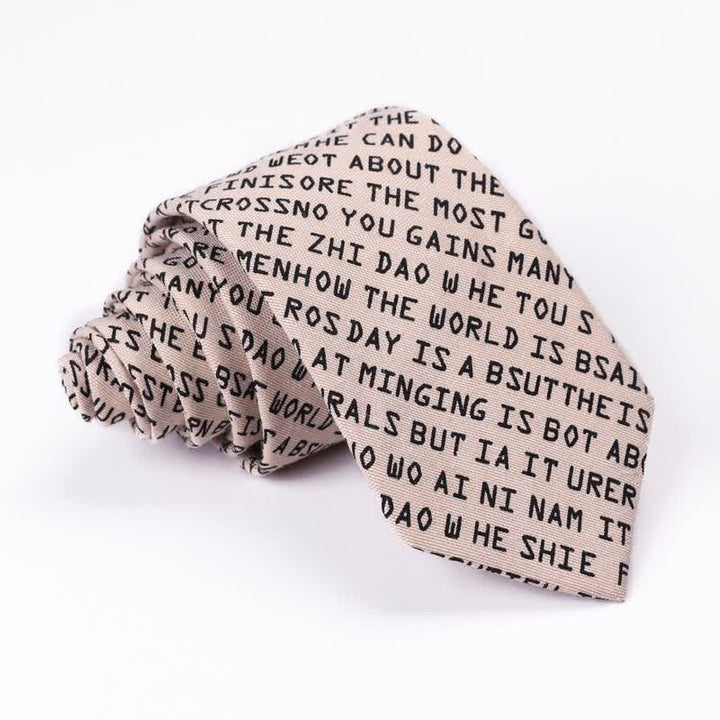 Cravatta casual creativa da uomo con lettere inglesi