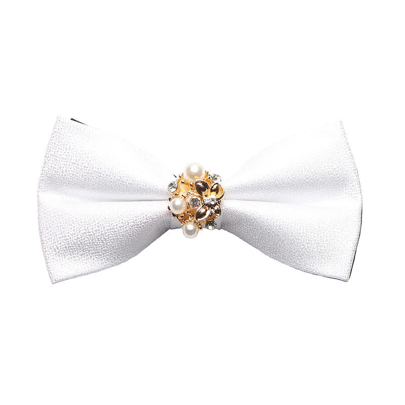 Papillon da smoking formale da uomo con perle - Bianco - image 6