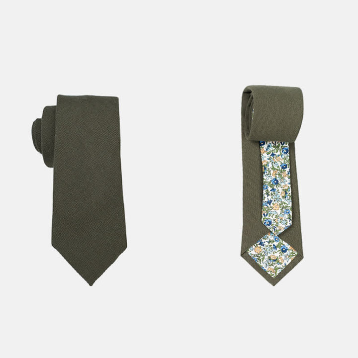 Cravatta da uomo con motivo patchwork floreale a quadri