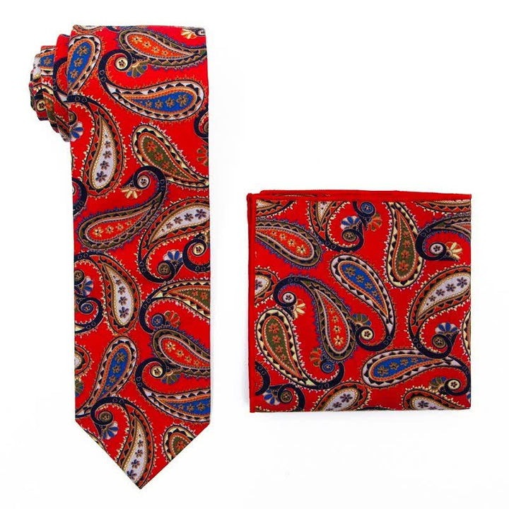 Set di 2 cravatte esotiche Paisley da uomo - Rosso - image 4