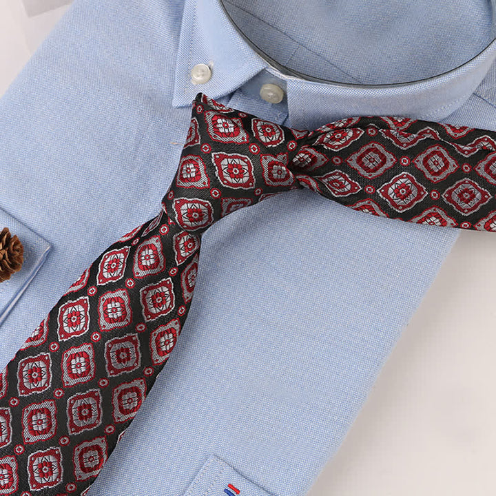 Cravatta da uomo con motivi floreali geometrici vintage