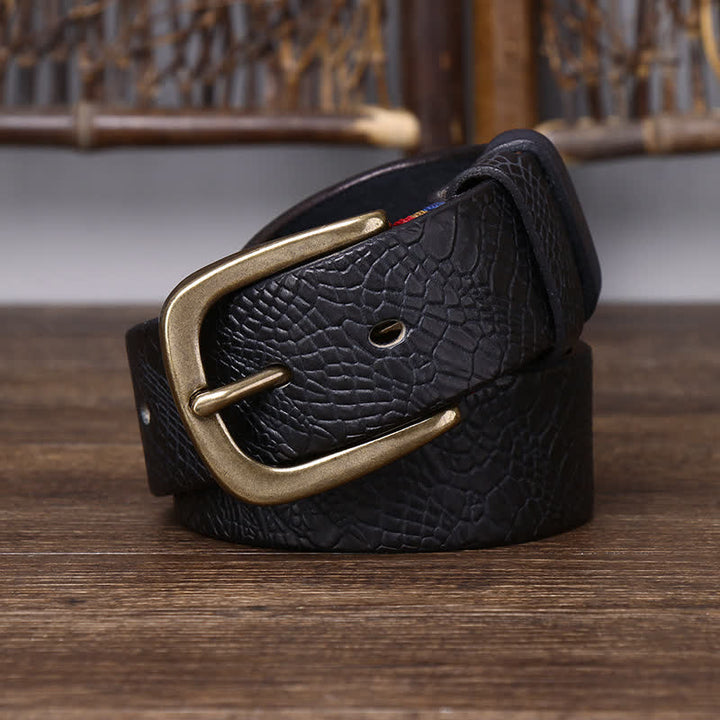 Cintura da uomo in pelle di serpente con grana Serpentine