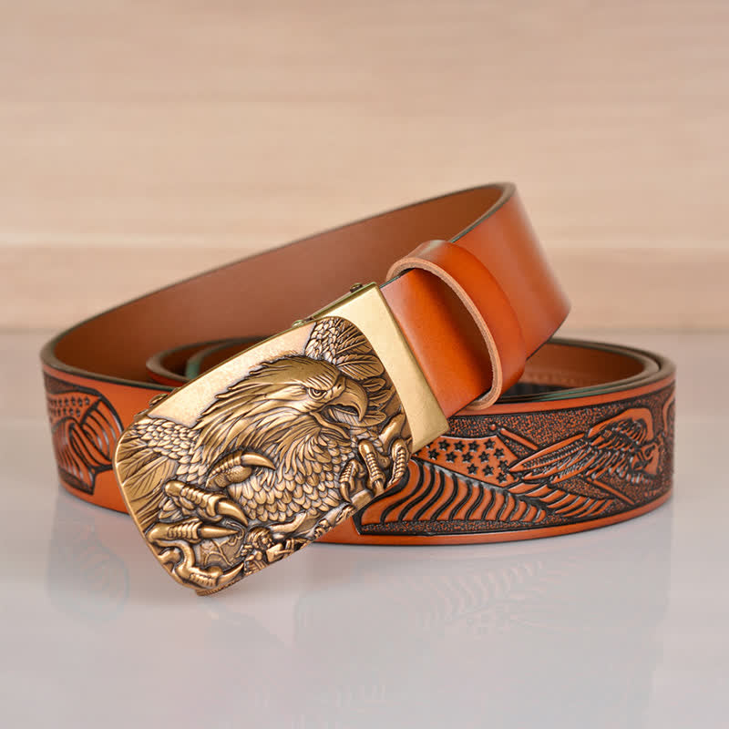 Cintura in pelle con chiusura automatica Mighty Eagle Sharp Claw da uomo