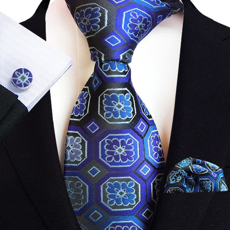 Set di 3 cravatte classiche da uomo con motivo Paisley floreale - Reale - image 4