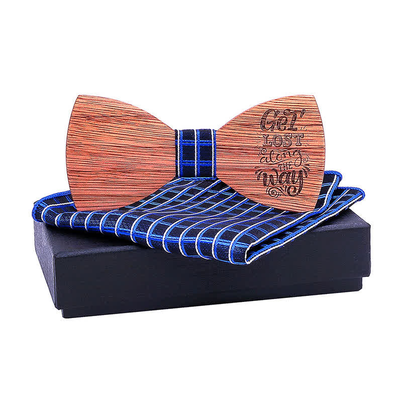 Set di 2 papillon in legno con proverbi da uomo