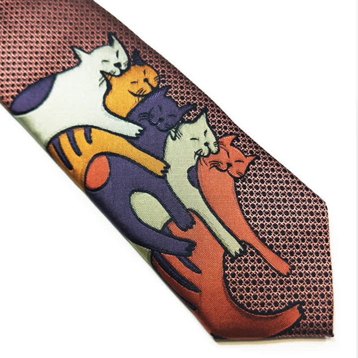 Cravatta casual da uomo con gattini coccolosi