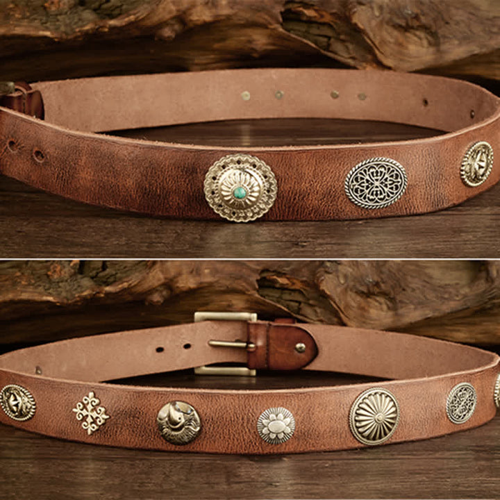Cintura da uomo in pelle con borchie in metallo pesante punk