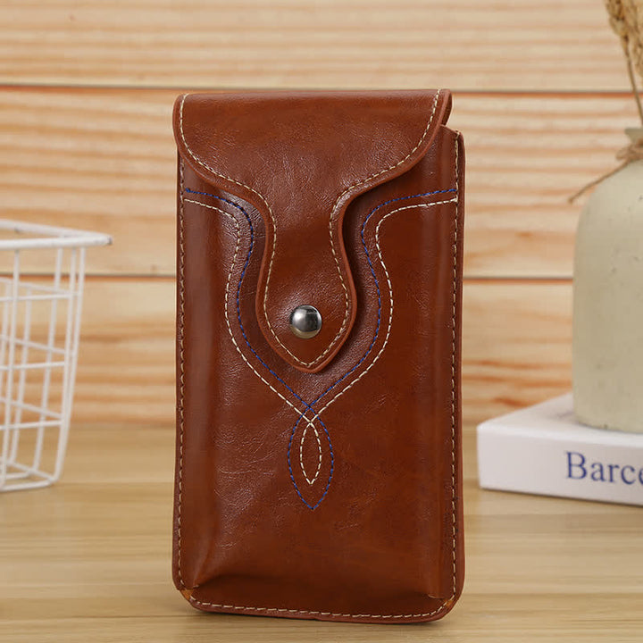 Borsa da cintura con clip per fondina per telefono sospesa verticale - Marrone scuro - image 2