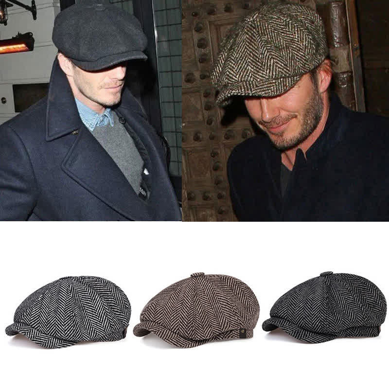 Berretto ottagonale con motivo a spina di pesce Peaky Hat - image 1