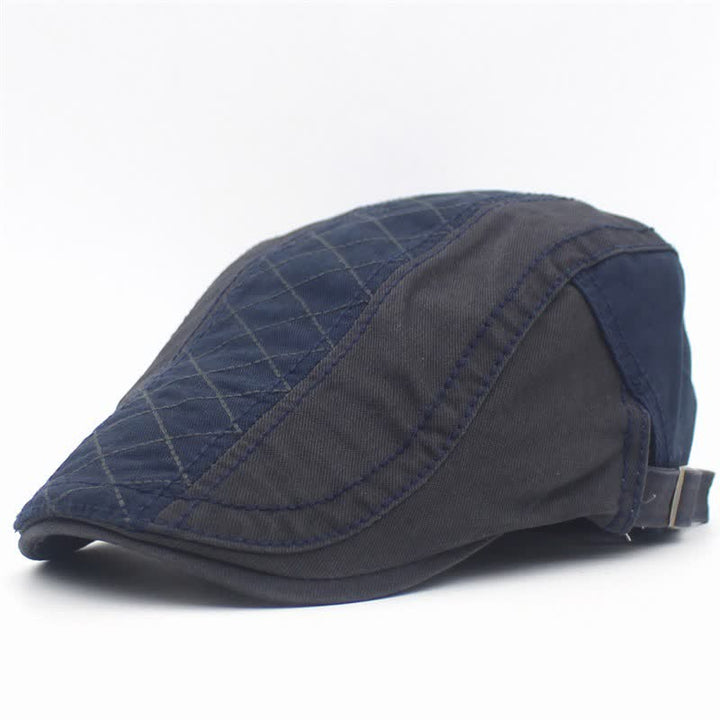 Berretto con ricamo vintage a quadri patchwork - Blu navy e grigio - Regolabile (circa 21 5/8"-23 5/8") - image 10