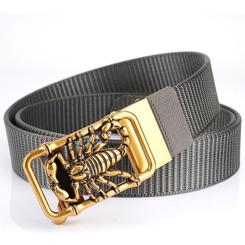 Cintura semplice in nylon con Scorpione Re da uomo - Grigio / Oro - 48" - image 12