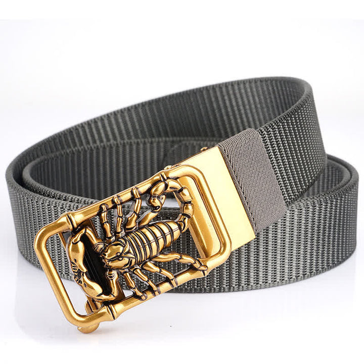 Cintura semplice in nylon con Scorpione Re da uomo - Grigio / Oro - 48" - image 12