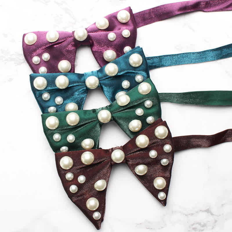 Papillon a punta oversize luminoso con perle