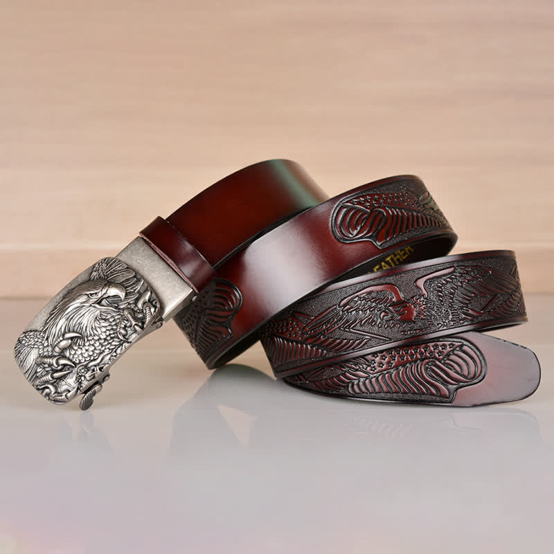 Cintura in pelle con fibbia automatica Mighty Eagle Sharp Claw da uomo - image 9