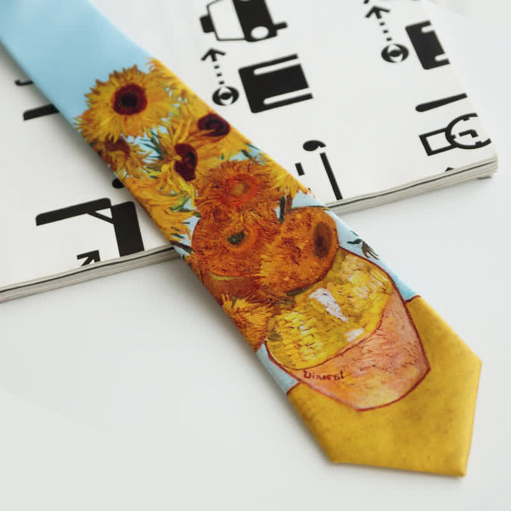 Cravatta da uomo con vaso di girasoli