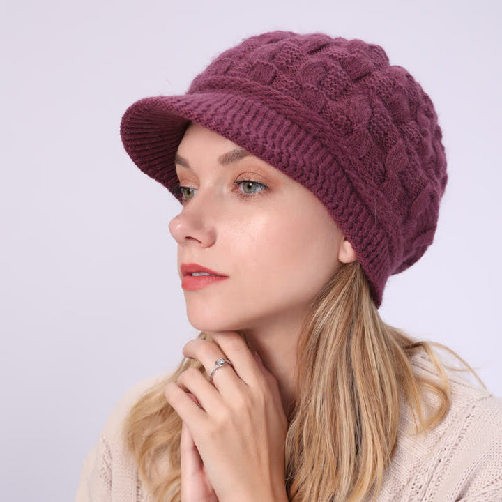 Cappello con visiera e fodera soffice e soffice da donna