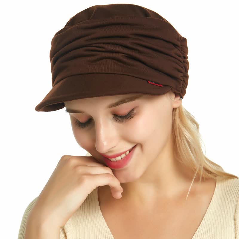 Cappello da baseball plissettato con tesa morbida da donna