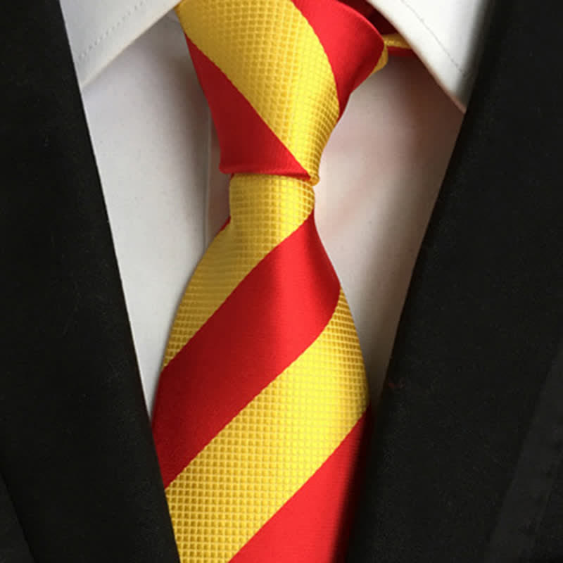 Cravatta a righe Peppy Block da uomo - Rosso e giallo - image 0