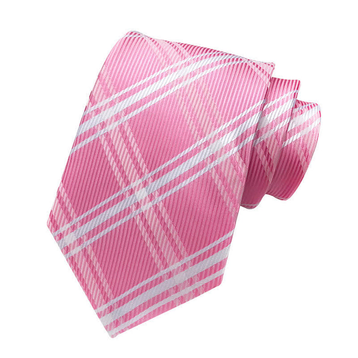 Cravatta classica scozzese da uomo - Rosa chiaro - image 14