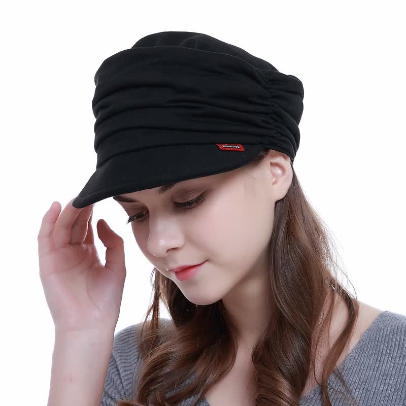 Cappello da baseball plissettato con tesa morbida da donna