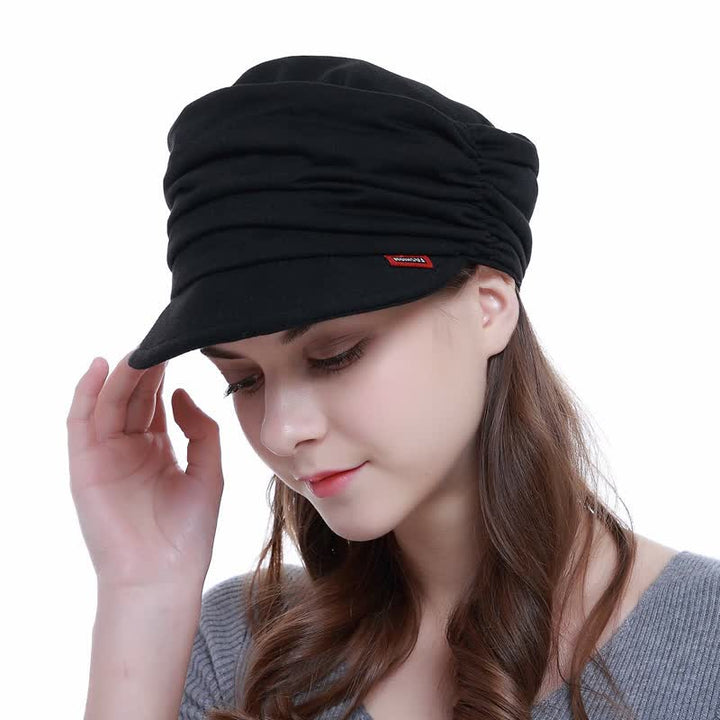 Cappello da baseball plissettato con tesa morbida da donna
