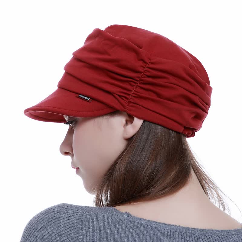 Cappello da baseball plissettato con tesa morbida da donna