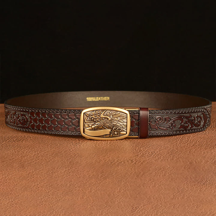 Cintura in pelle con bandiera americana e aquila da uomo - image 3
