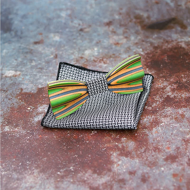 Set di 2 papillon in legno con incisione laser da uomo
