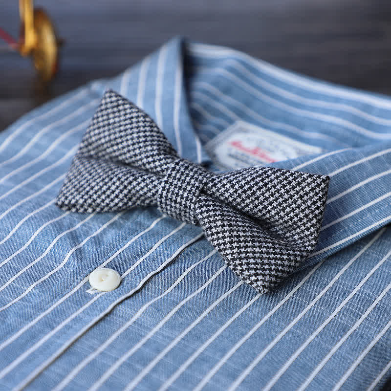 Papillon semplice in misto lana tweed da uomo