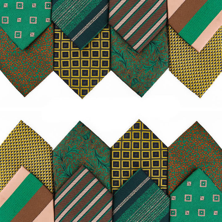 Cravatta da uomo serie verde e giallo fresco