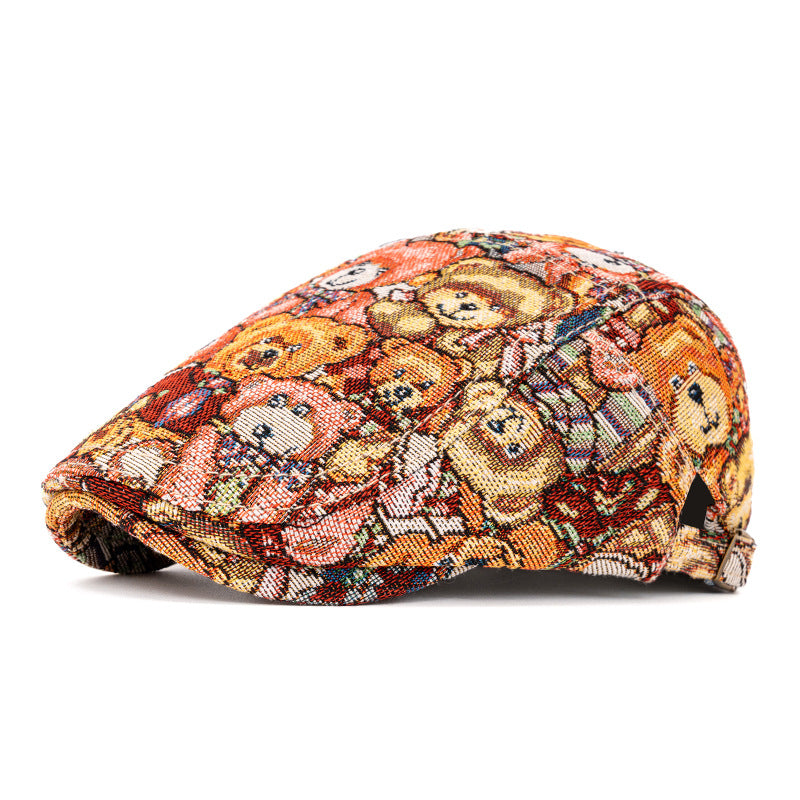 Cappello basco vintage a quadri con bordo spezzato per autunno e inverno - Arancia - Regolabile (22"-24") - image 13