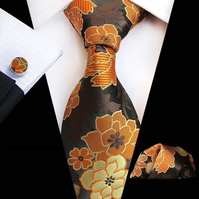 Set di 3 cravatte da uomo con motivo floreale in fiore