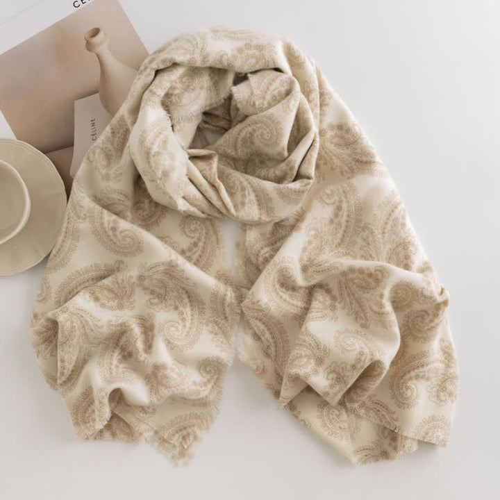 Sciarpa corta con nappe Paisley autunno inverno da donna