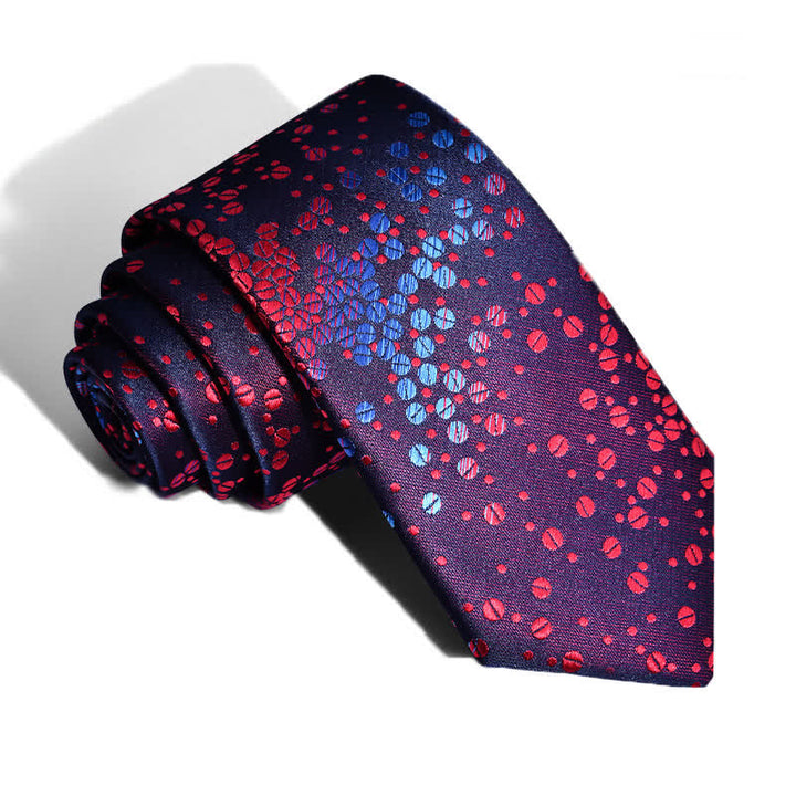 Cravatta da uomo con piccoli cerchi sfumati blu e rossi - Viola - image 0