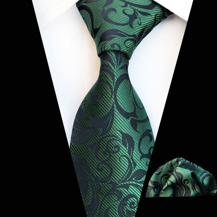 Set di 2 cravatte floreali con motivo a vortice vegetale da uomo - Verde - image 10