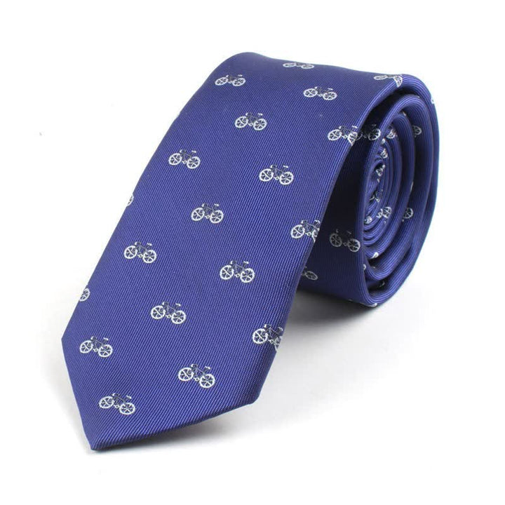 Cravatta da uomo con simpatici motivi dei cartoni animati - Bicicletta blu - image 18