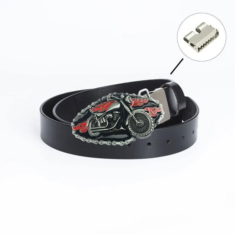Cintura in pelle da motociclista punk da uomo - Legatura di ferro - Nero / Nero - 46 - image 22
