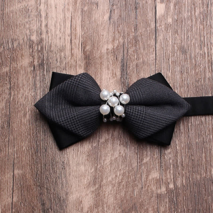 Papillon da uomo con perle nere - Appuntito - image 1