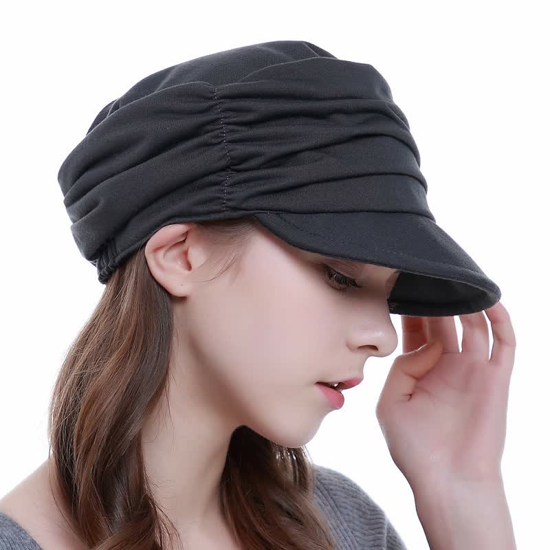 Cappello da baseball plissettato con tesa morbida da donna