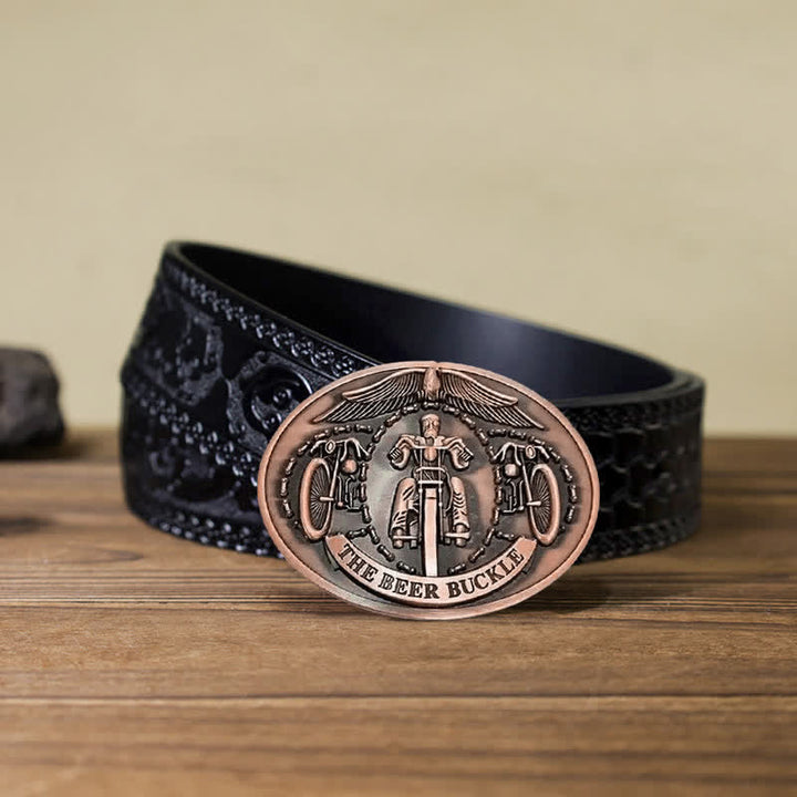 Cintura in pelle con fibbia porta birra creativo fai da te per uomo, da ciclista