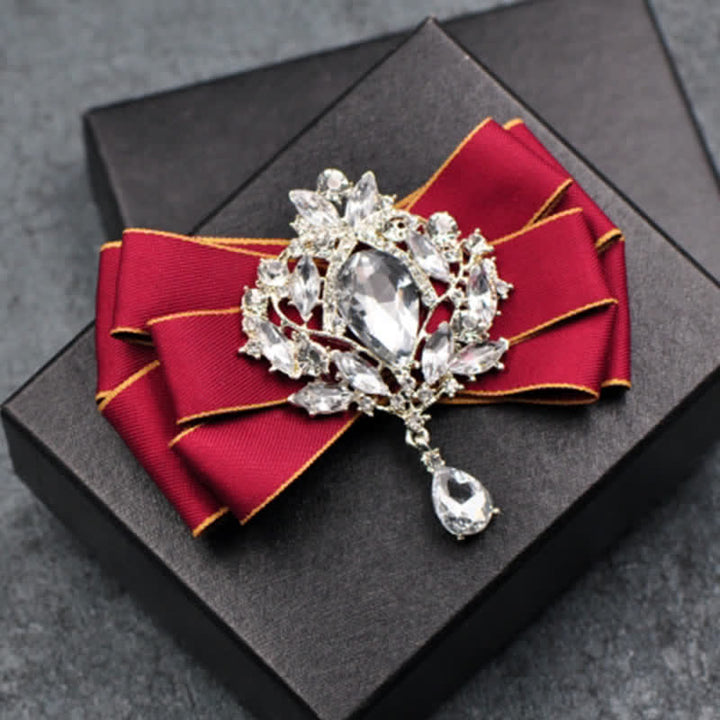 Set di 3 papillon con spilla e strass a righe