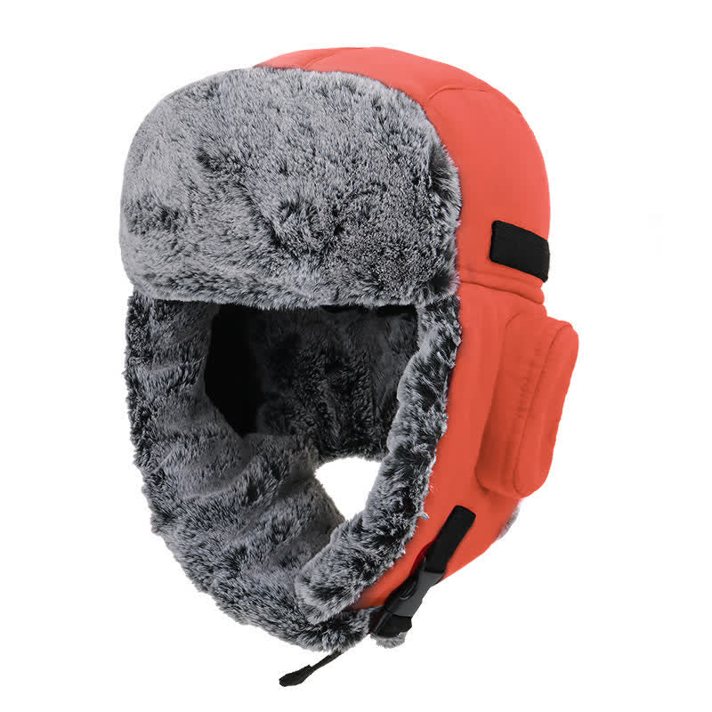 Cappello da aviatore unisex per esterni con pelliccia sintetica - Arancia - Regolabile (22 7/8"-23 5/8") - image 15