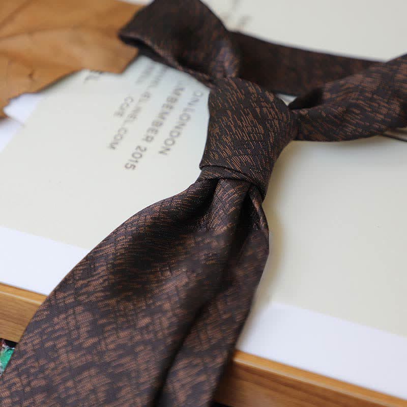 Cravatta da uomo con motivo Paisley a righe della serie Coffee Colors