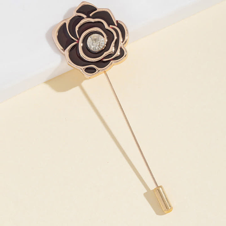 Spilla da donna con fiore di rosa nera