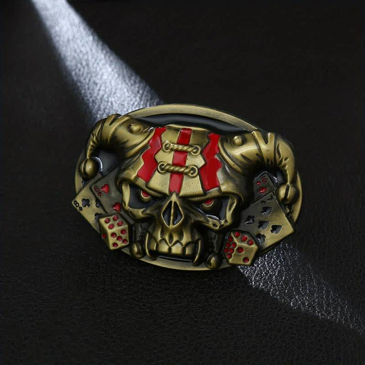 Cintura in pelle con fibbia Joker Clown Skull fai da te da uomo